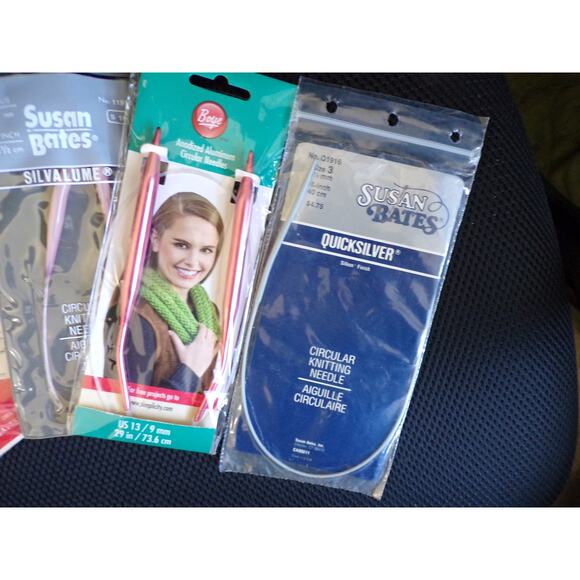 Vintage Circular Knitting Needle Lot of 4 Susan Bates Boye #3 #10.5 #13 #15 - Picture 5 of 5